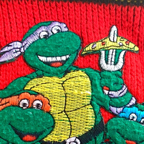 rare 90s Teenage Mutant Ninja Turtles neon sweater: “PIZZA POWER”! - Picture 11 of 11
